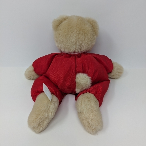 Hallmark Nylon Red Teddy Bear Bow Plush Vintage - Picture 2 of 4